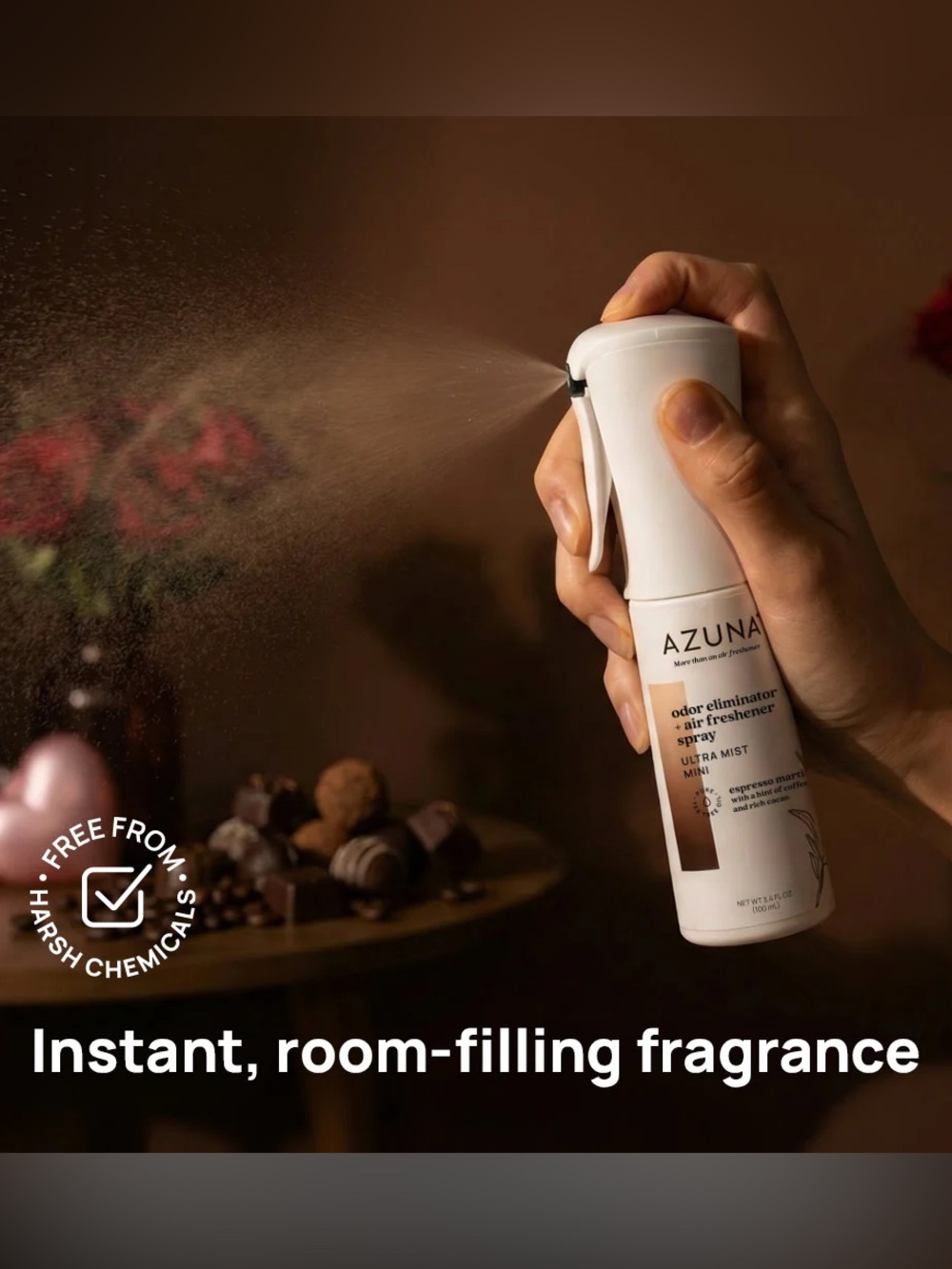 Azuna Odor Eliminator + Air Freshener Spray, Ultra Mist Mini in Espresso Martini - Picture 5 of 11